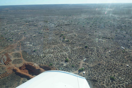 Man sieht gut die vielen "Löcher" wo geschürft wurde